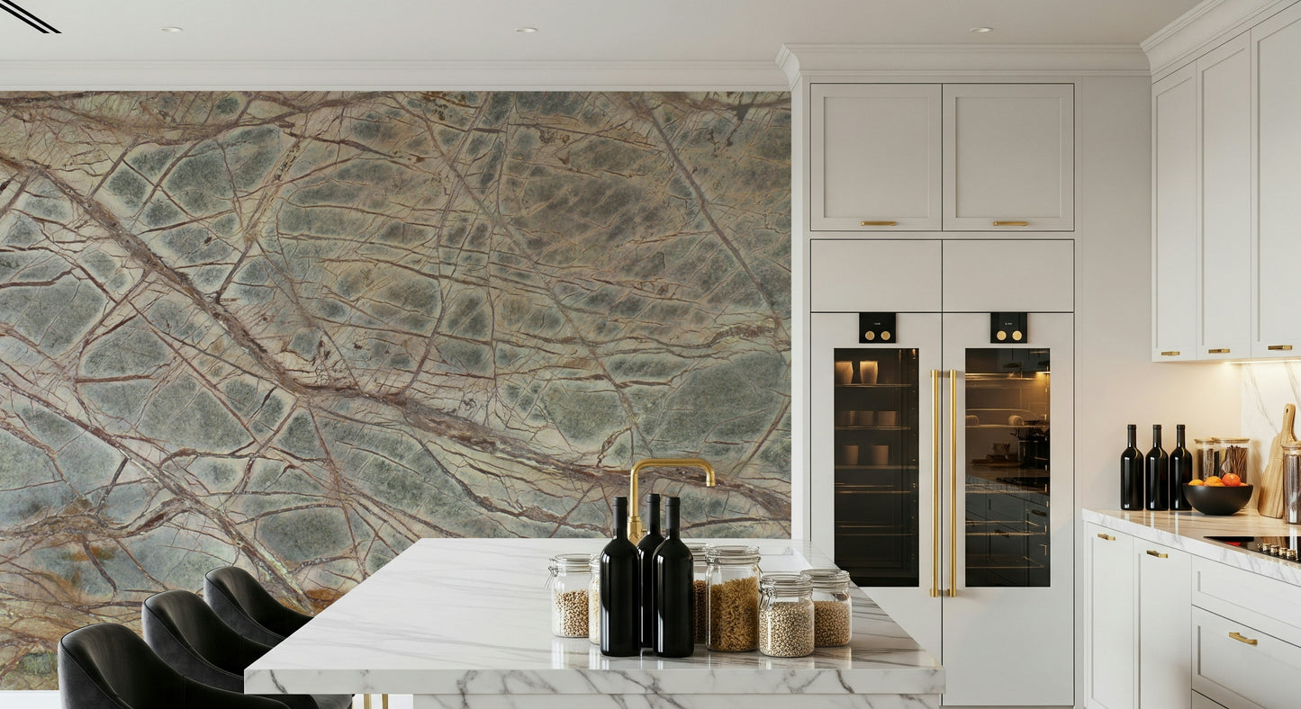 A classic green marble wallpaper for walls.