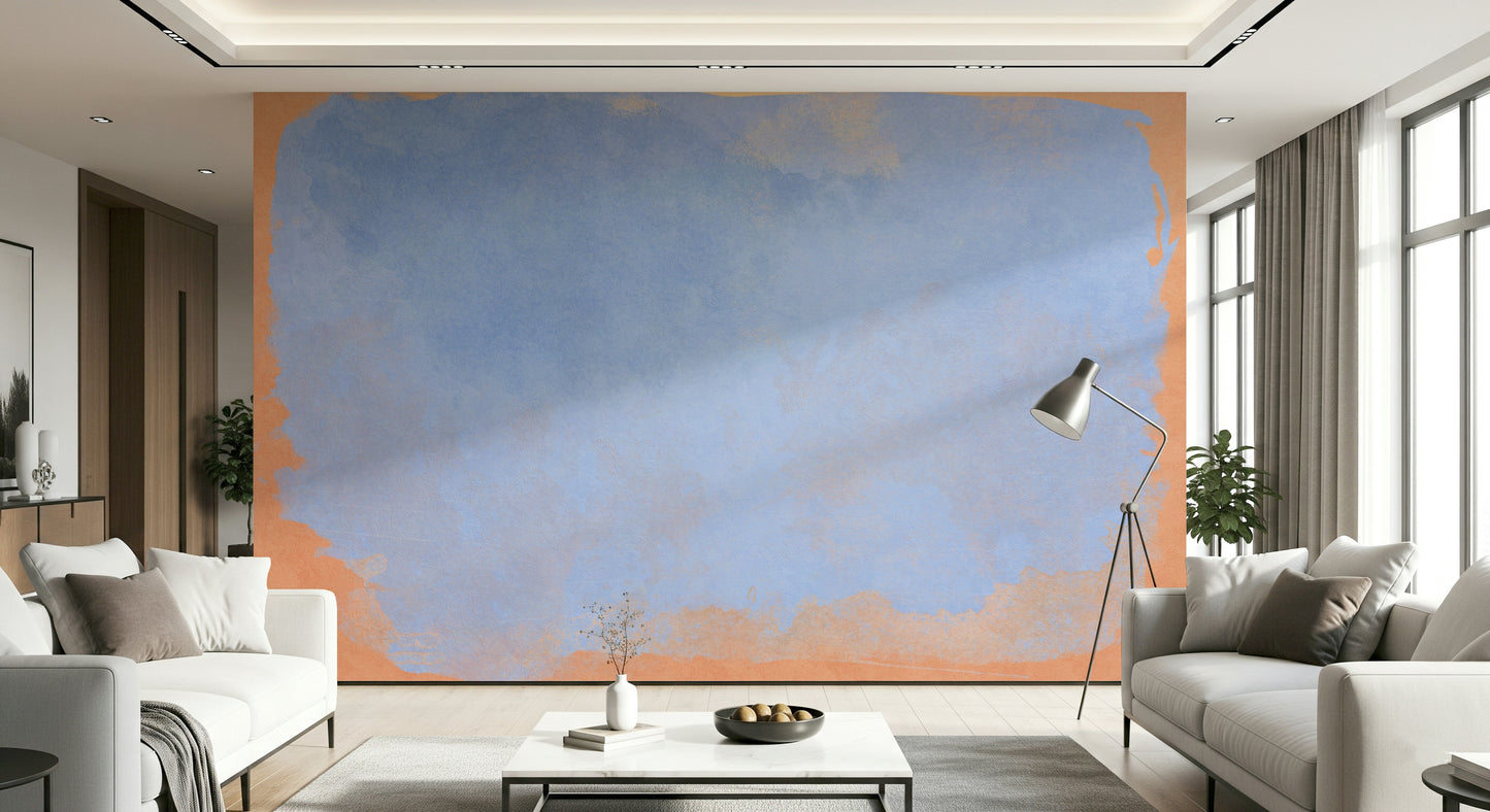 An artistic minimalist form mural for home decor.