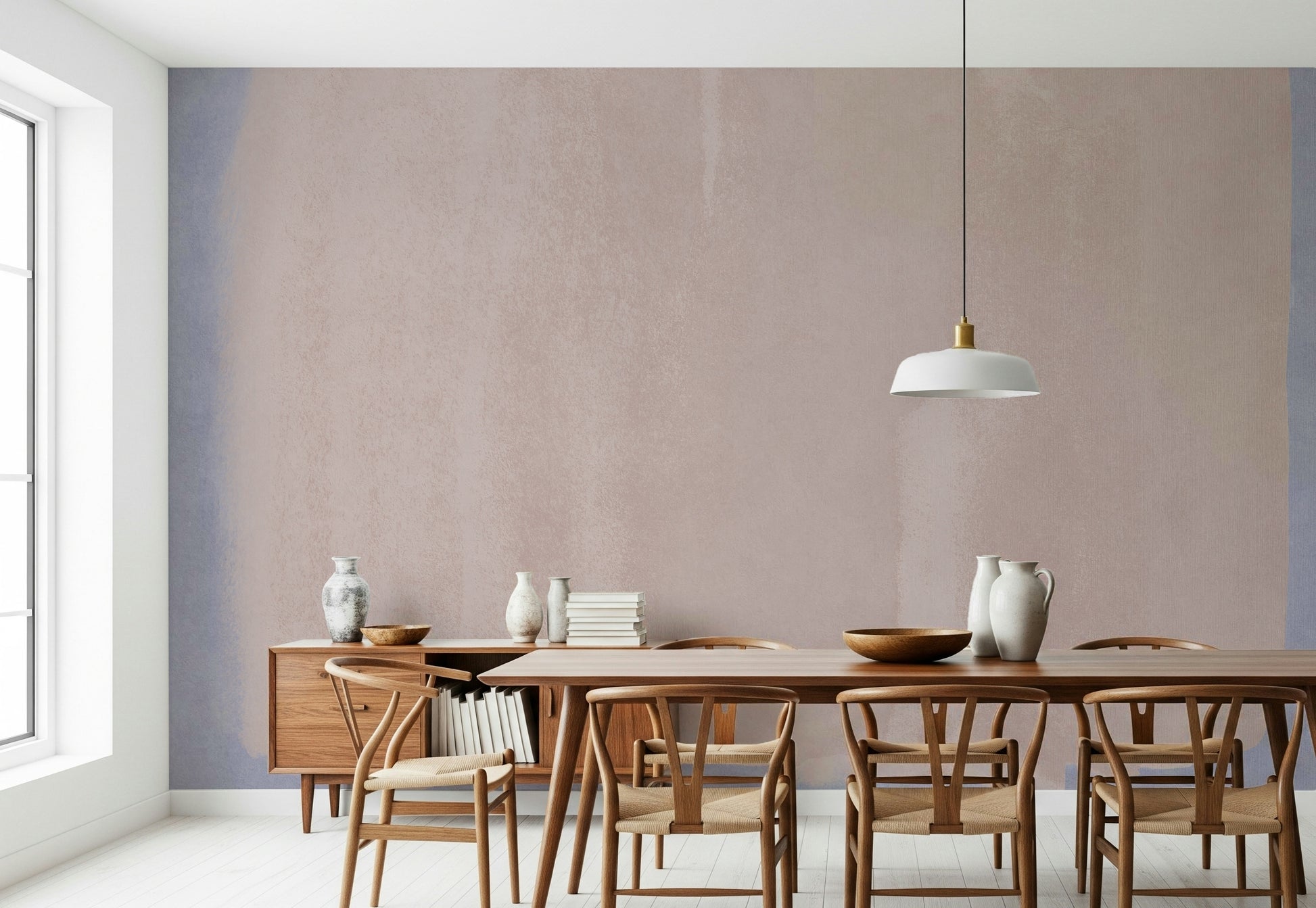A graceful subtle pattern wall mural in cool, neutral tones.