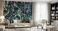 An artistic soft focus mural on minimalist wallpaper.