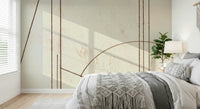 A graceful subtle pattern wall mural in cool, tranquil tones.