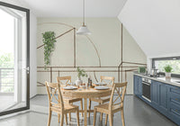 A contemplative gentle design wallpaper mural for a feature wall.