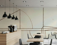 A calming abstract design wallpaper mural that defines a space.