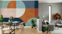 A graceful subtle pattern wall mural in cool, natural tones.