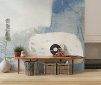 An artistic minimalist form mural for home decor.