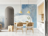 A beautiful modern art wall mural of delicate lines.