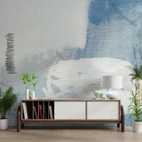 A serene flowing design wall mural for contemplative decor.