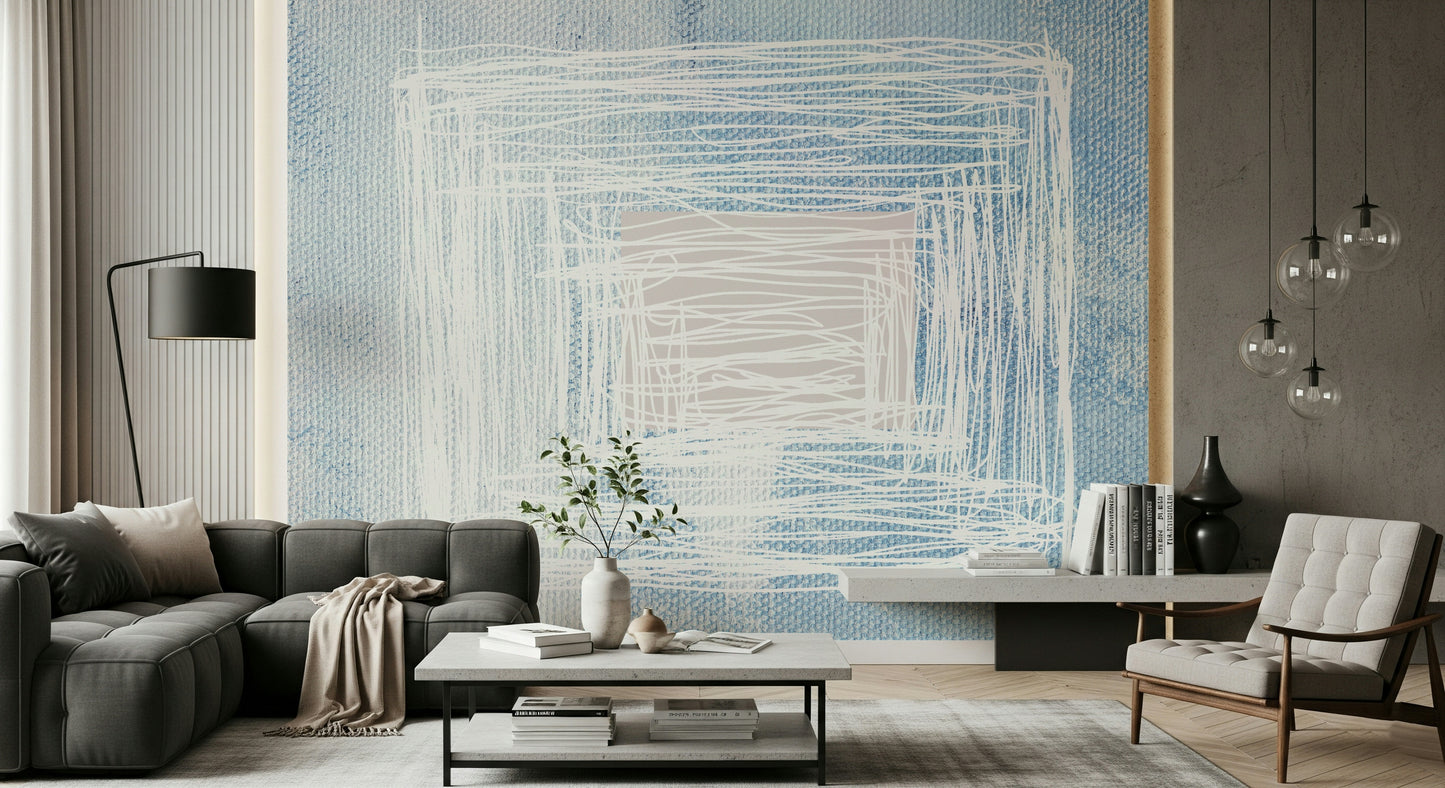 A graceful subtle pattern wall mural in cool, neutral tones.