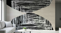 An artistic chaotic form mural for home decor.