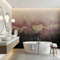 A contemplative floral pattern wallpaper mural for a feature wall.