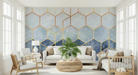 A calming modern pattern wallpaper mural that defines a space.
