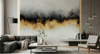 An artistic minimalist form mural for home decor.