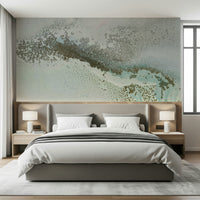 An artistic minimalist form mural for home decor.