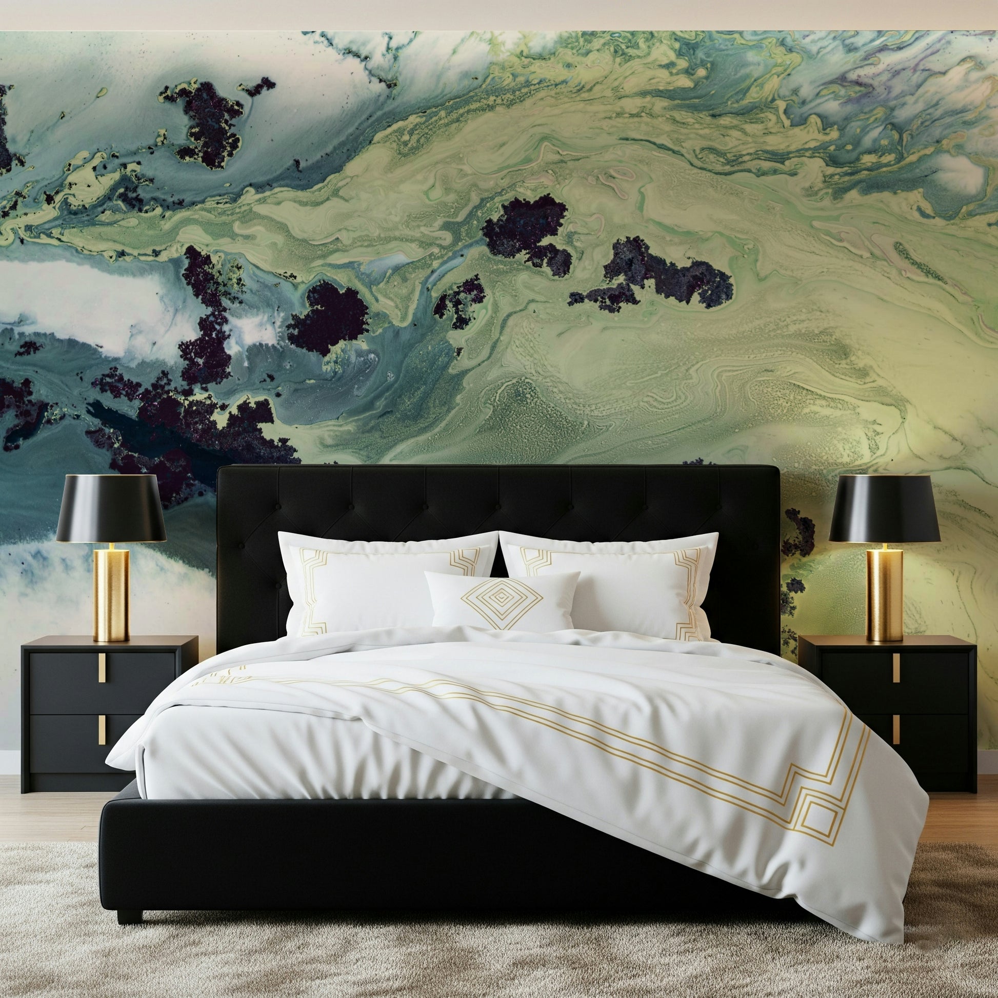 A beautiful subtle stone marbling wallpaper mural for a modern home.