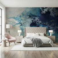 A contemplative gentle wave wallpaper mural for a feature wall.
