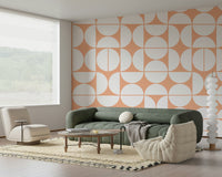 A beautiful modern art wall mural for a living room.