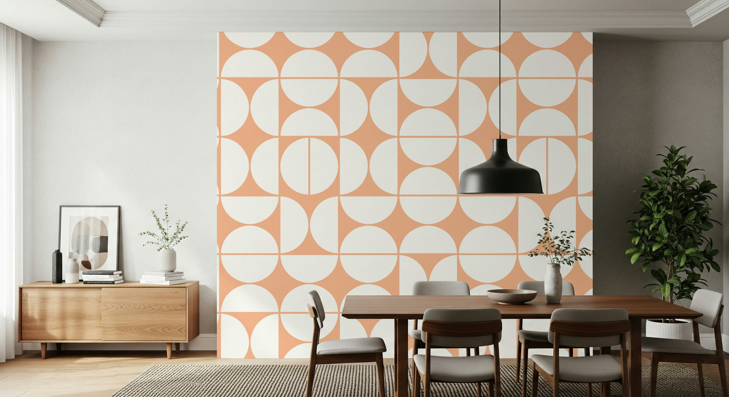 An artistic minimalist form mural for home decor.