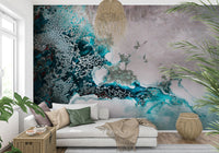 A serene underwater scene wall mural for luxurious decor.