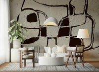 A graceful subtle pattern wall mural in cool, tranquil tones.