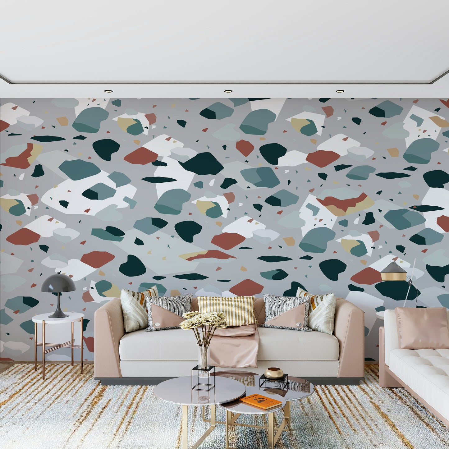A serene modern pattern wall mural for your decor.