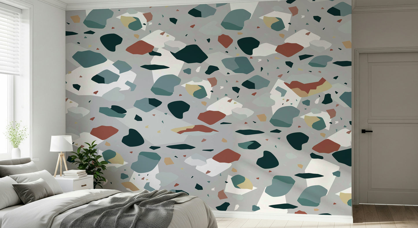 A contemplative gentle design wallpaper mural for a feature wall.