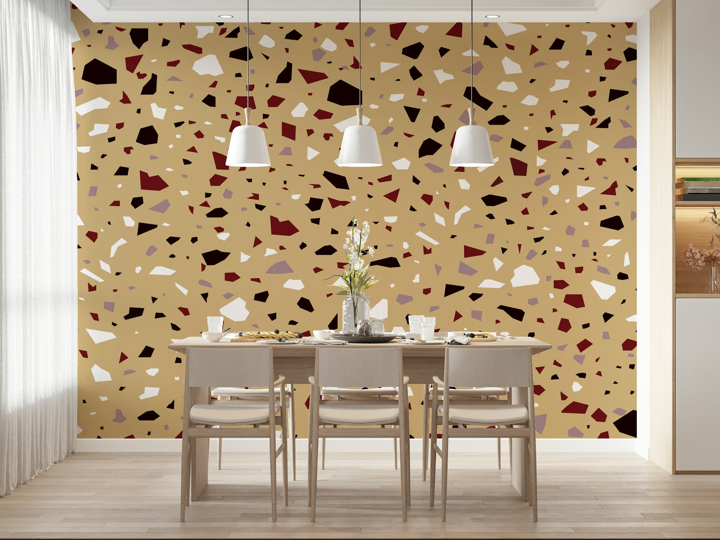 A serene abstract stone wall mural for your decor.