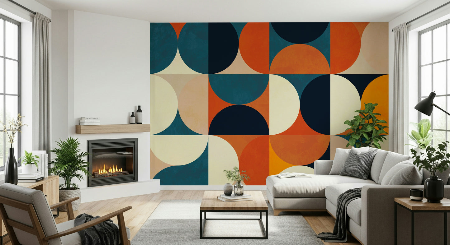 Retro Circles Wall Mural - 2861715