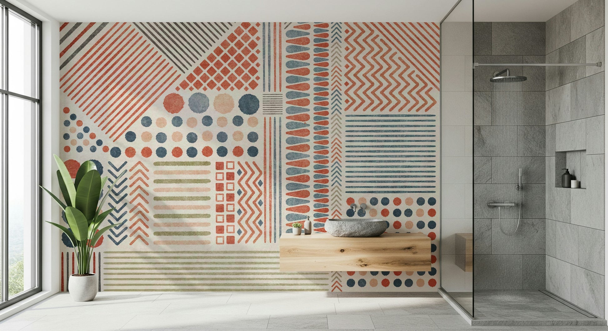 A serene modern pattern wall mural for your decor.