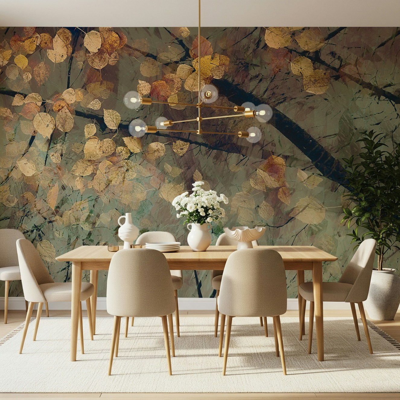 Autumn's Tranquil Reflection Wall Mural