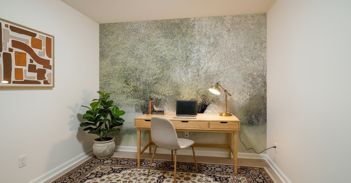 A classic leaf pattern wallpaper for walls.
