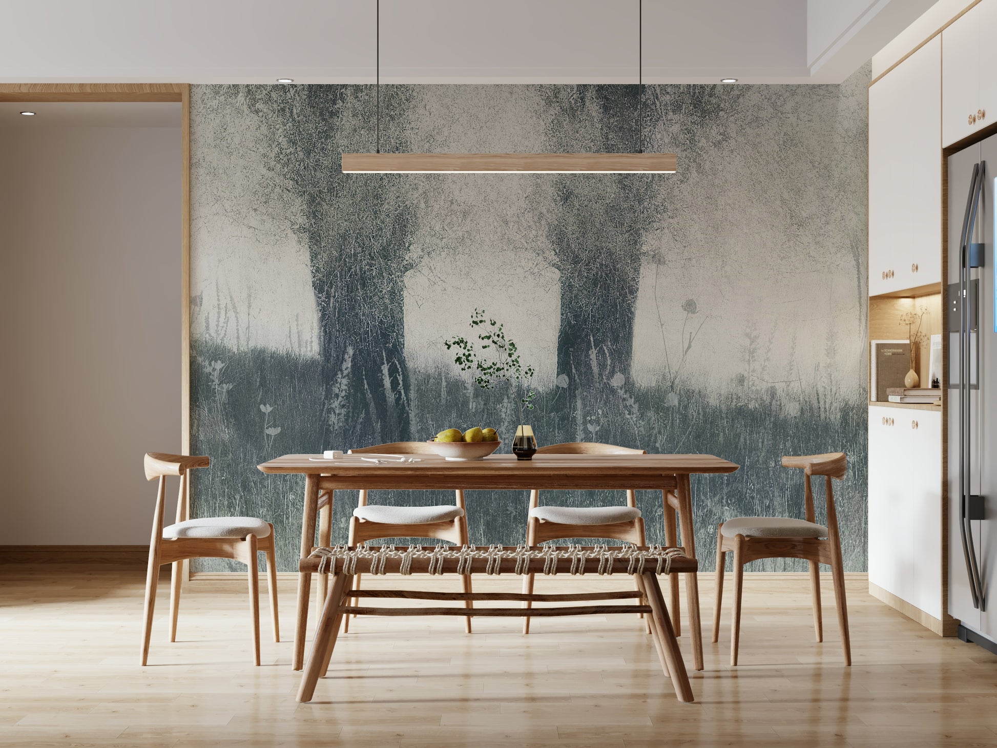 A classic forest theme wallpaper for walls.