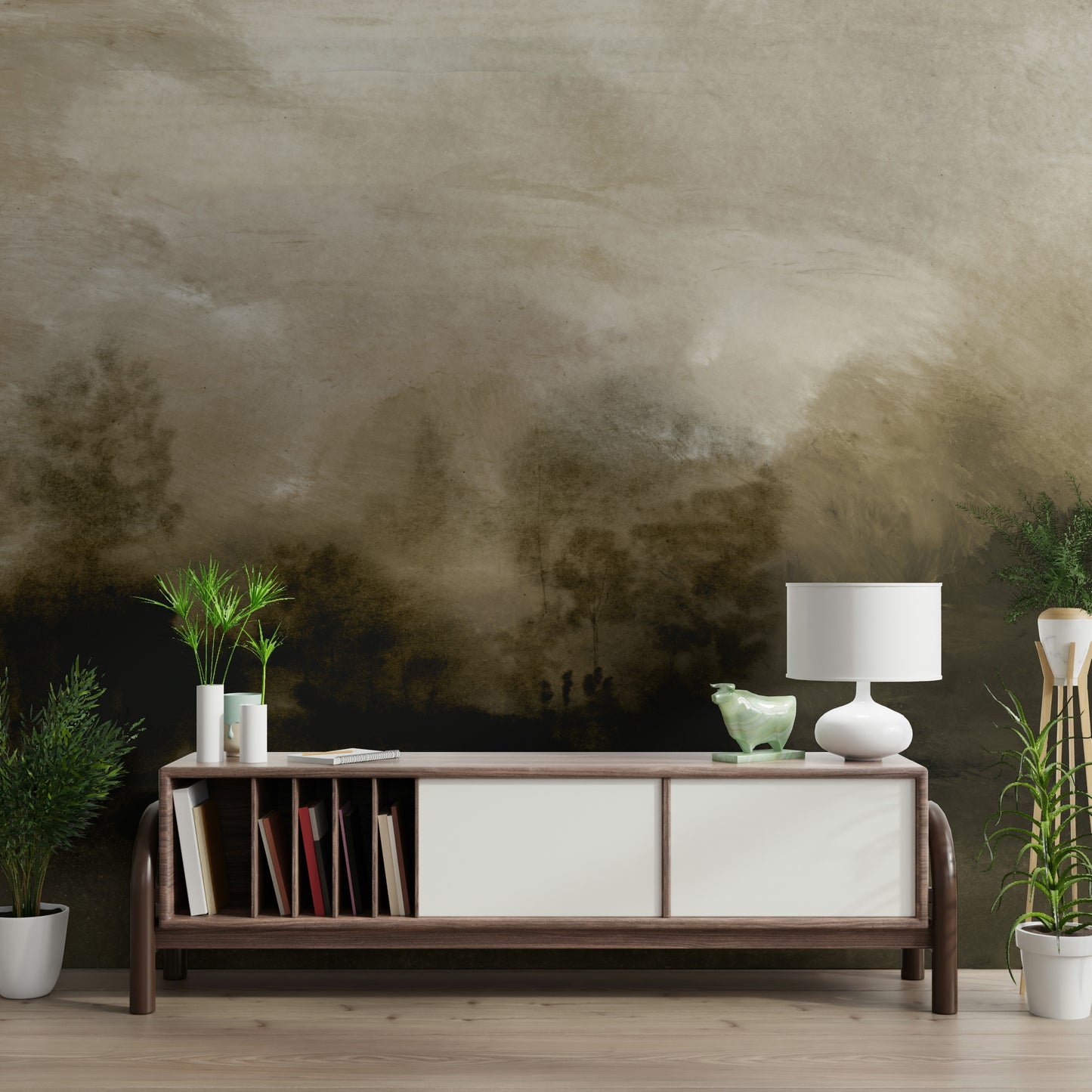 An artistic nature inspired mural for home decor.