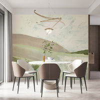 A graceful subtle pattern wall mural in cool, tranquil tones.