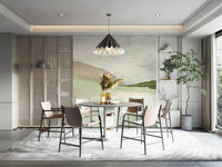 A beautiful abstract vista wallpaper mural with fluid, landscape-like forms.