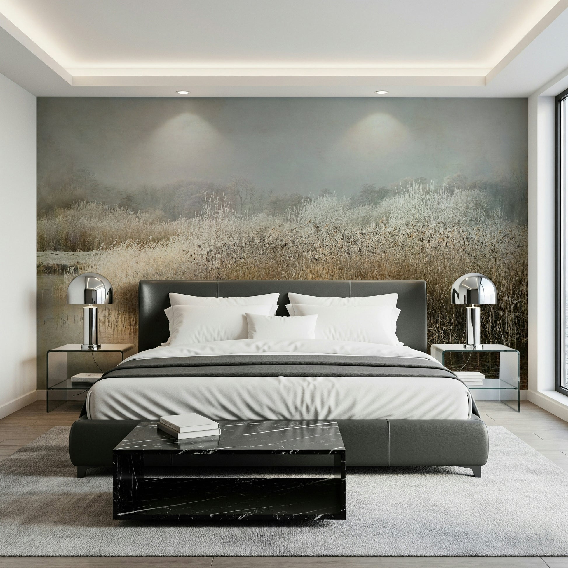A beautiful wide-angle wall mural of a clear horizon.