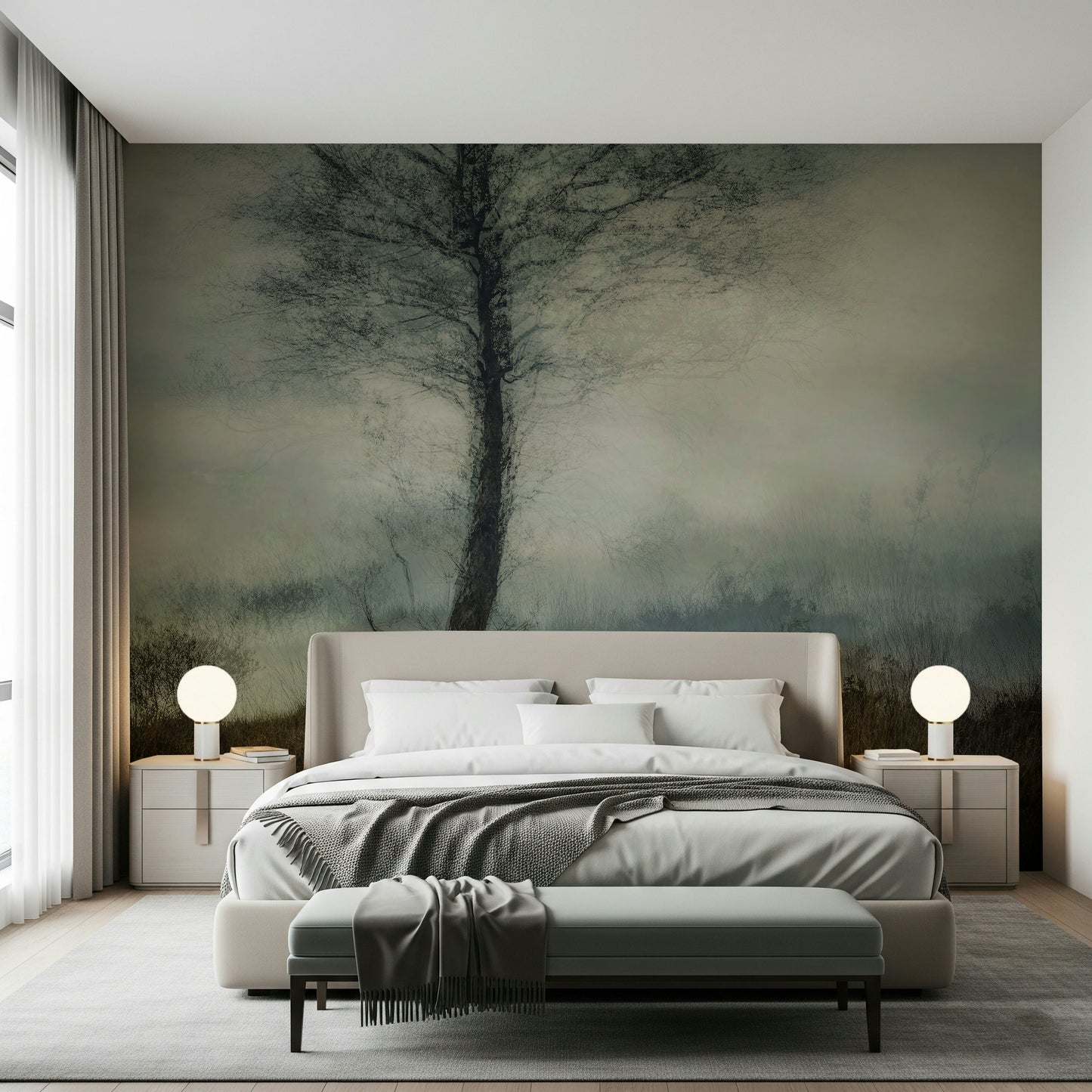 Misty Tree Wall Mural -1875105