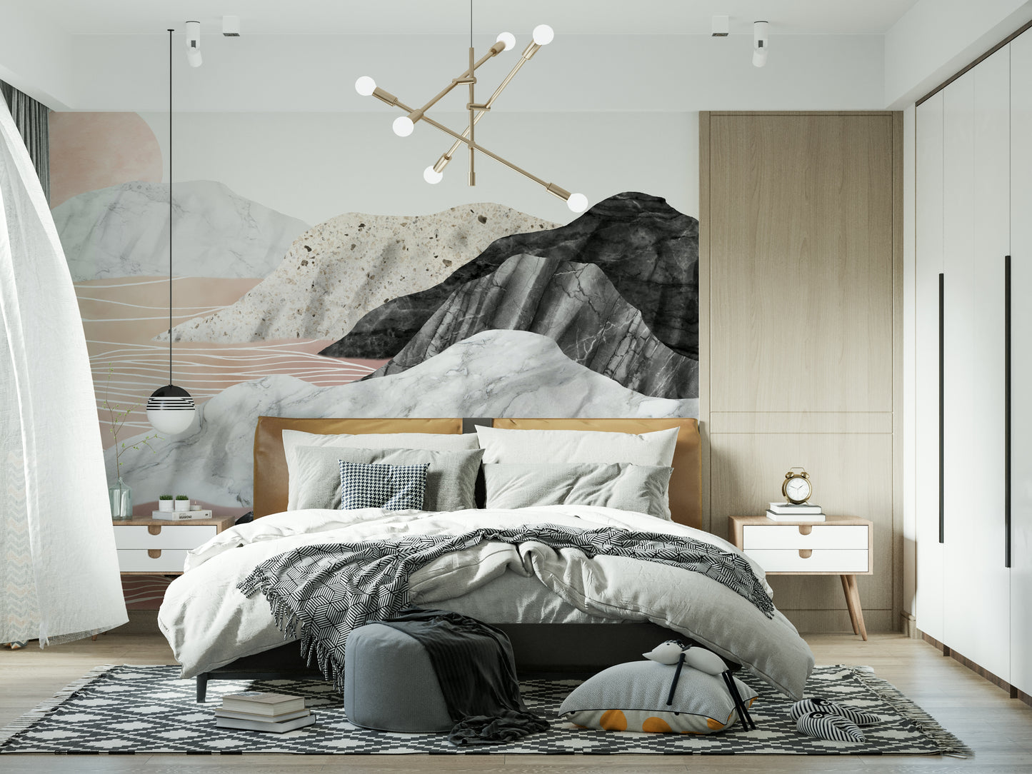 Marble Peaks Sunset Wall Mural -2583865