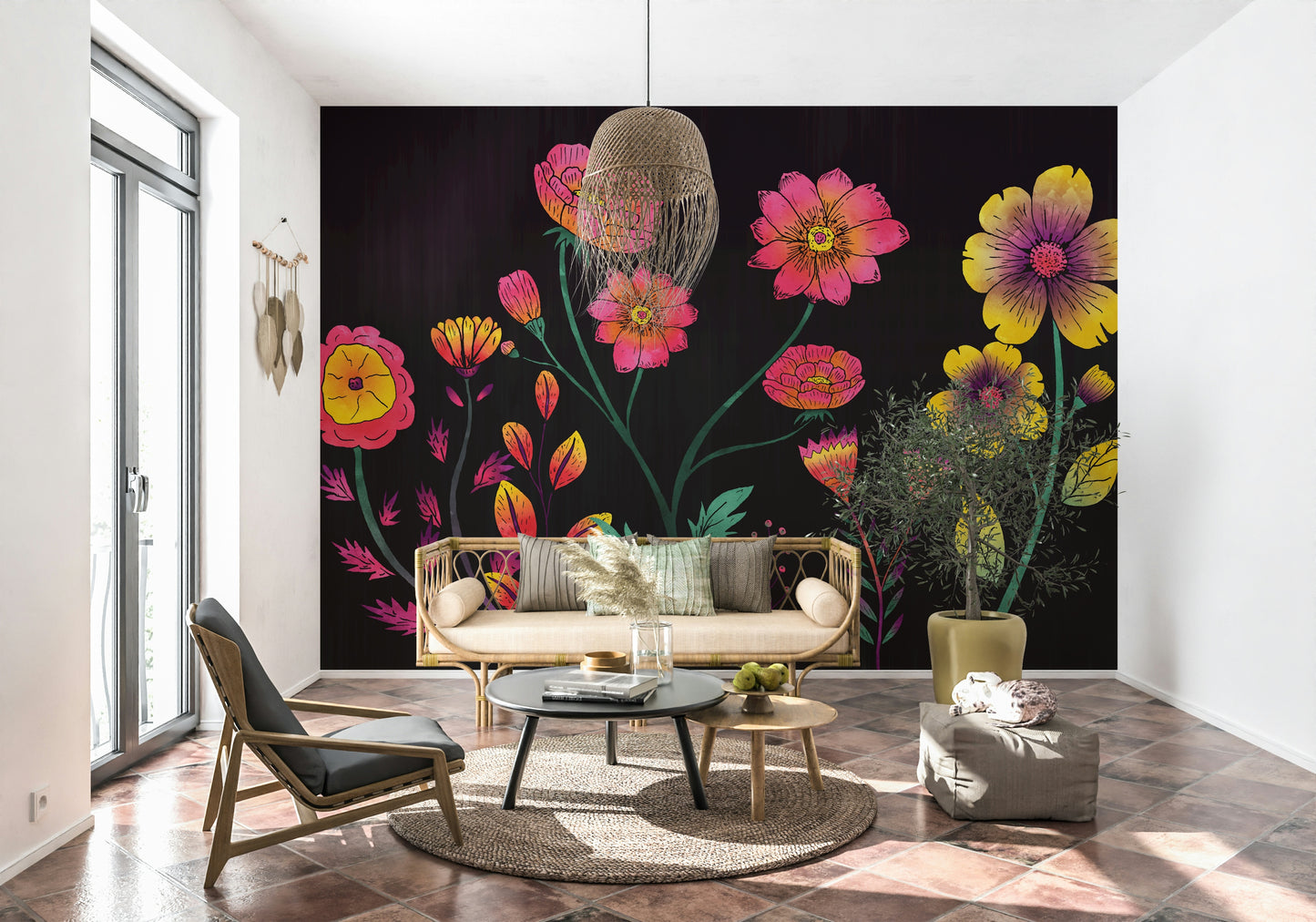 Luminous Floral Whispers Wall Mural