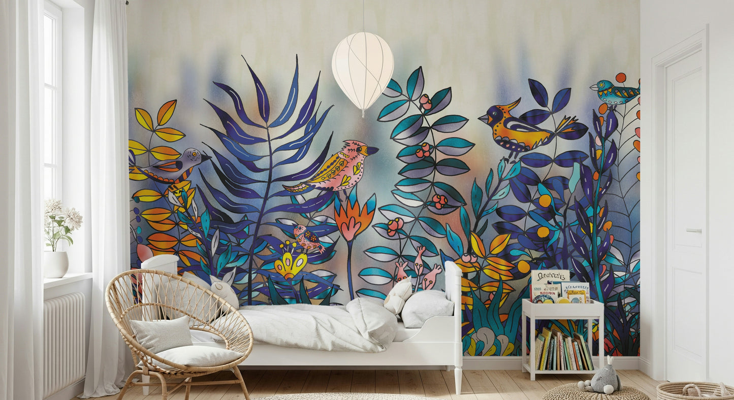 Enchanted Birds Forest Wall Mural