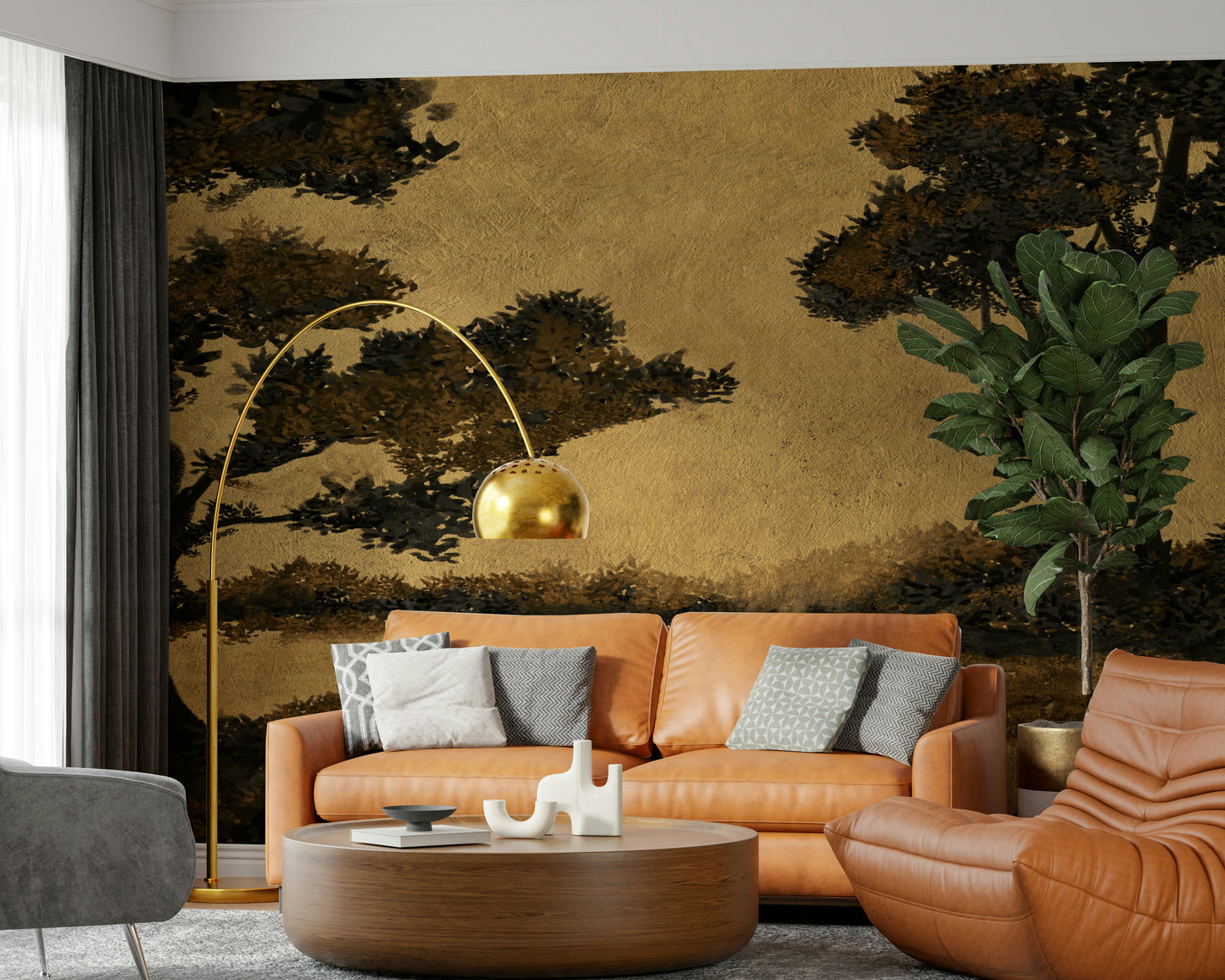 Golden Mist Waterscape Wall Mural -2887503