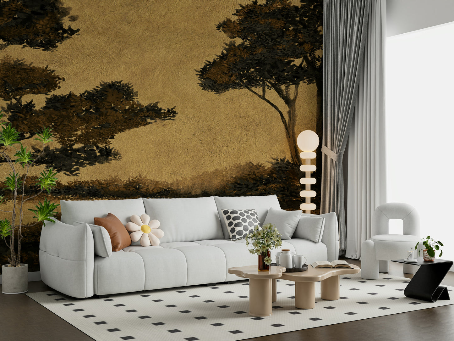 Golden Mist Waterscape Wall Mural -2887503