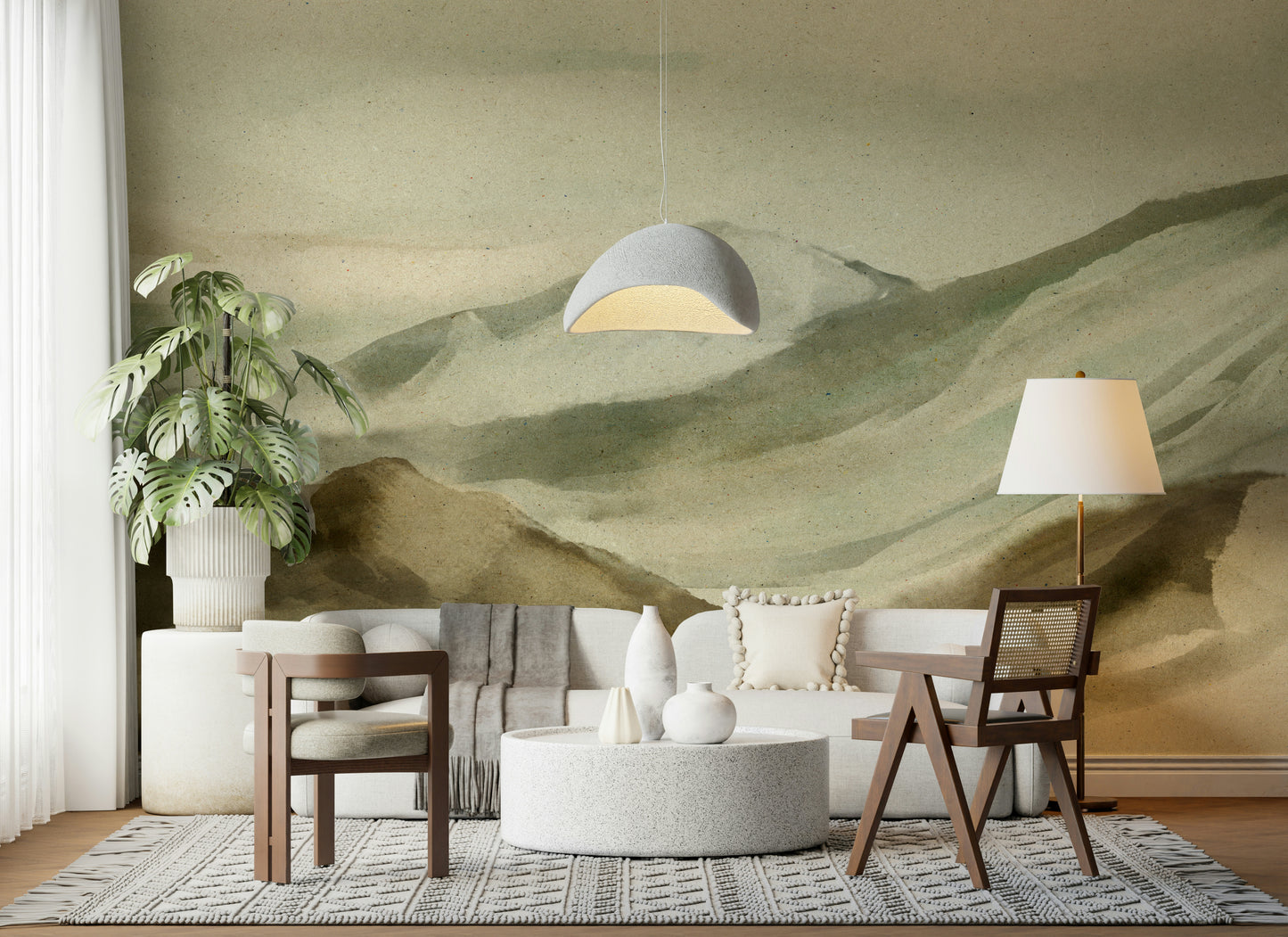 Watercolor Mountainscape Wall Mural -2874338