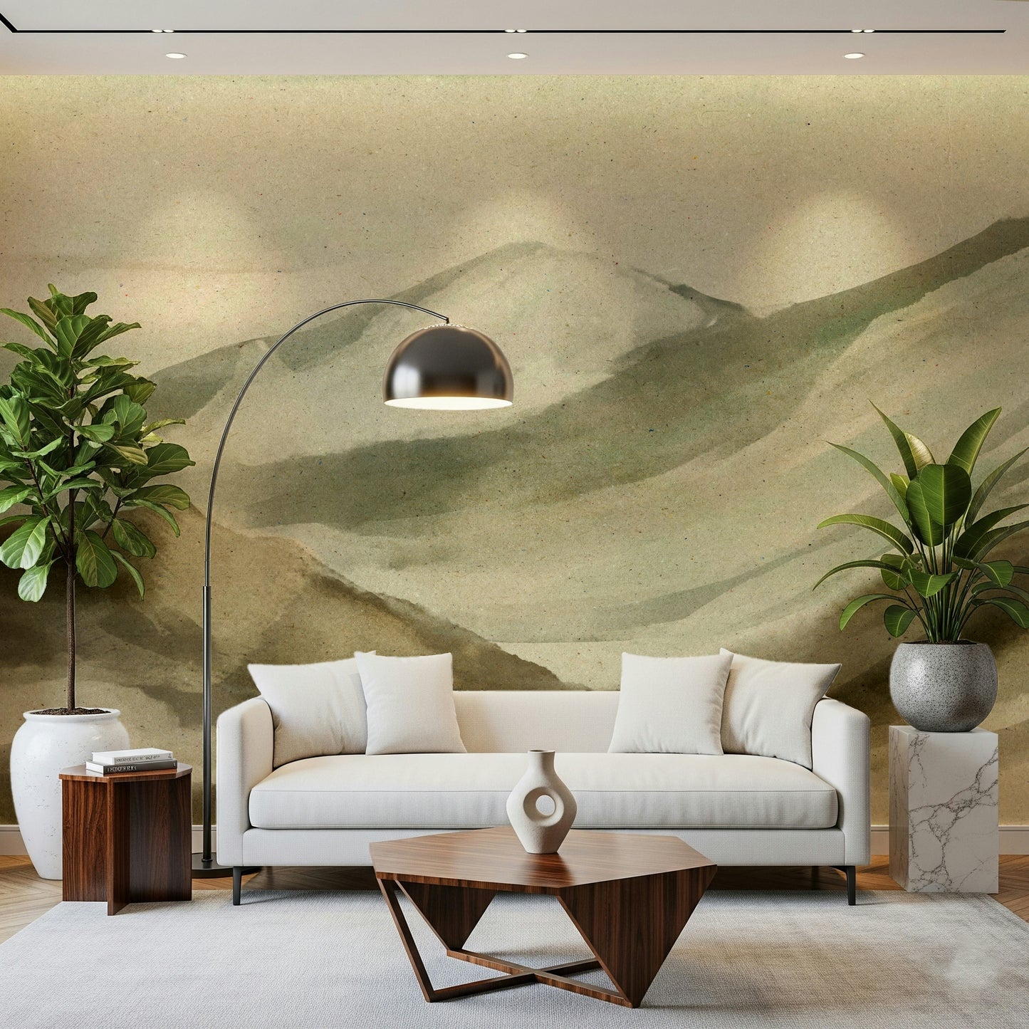 Watercolor Mountainscape Wall Mural -2874338