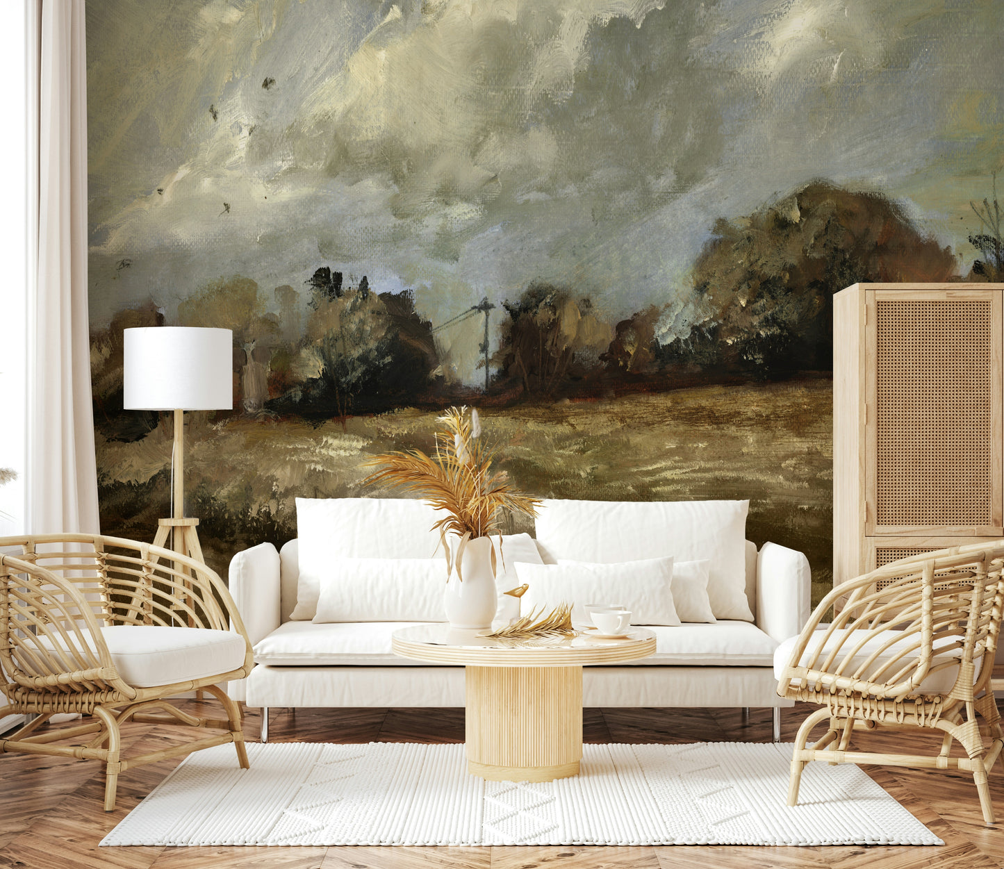Brushstroke Countryside Wall Mural -2917436
