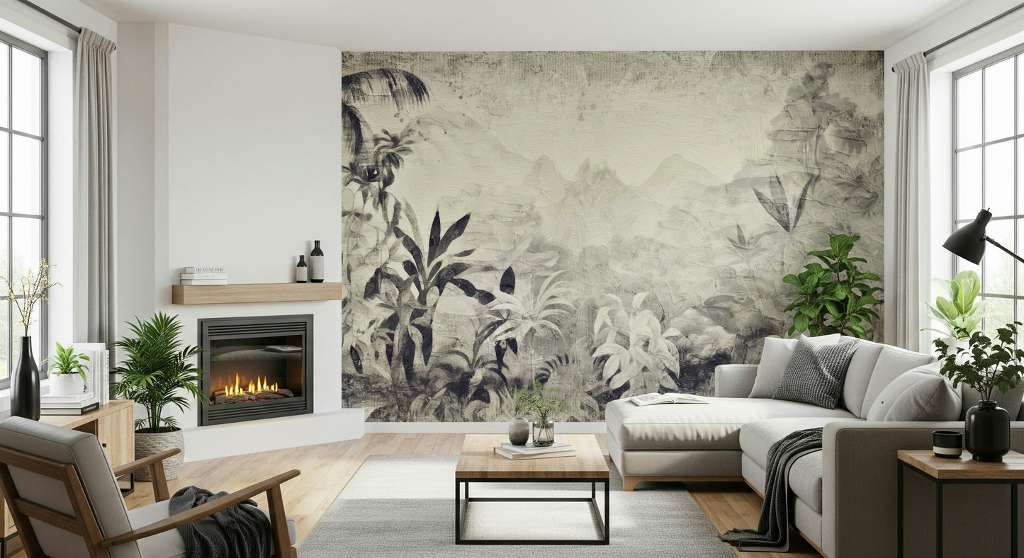 Monochrome Jungle Dream Wall Mural -2530925