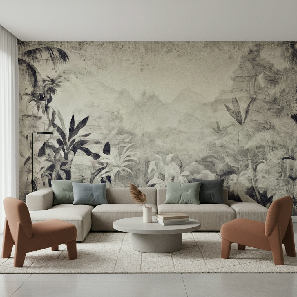 Monochrome Jungle Dream Wall Mural -2530925