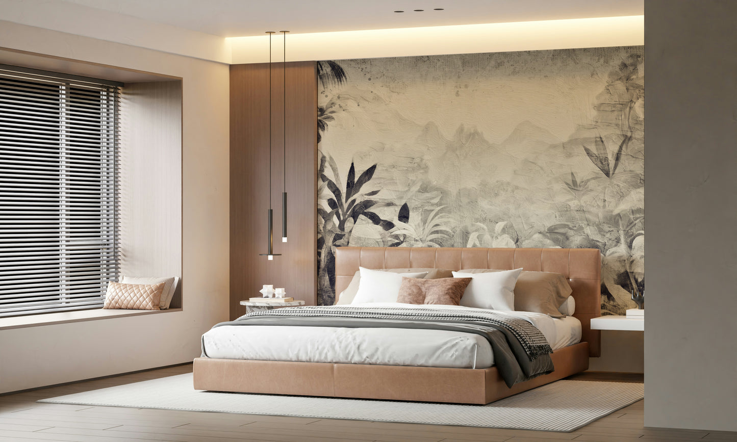 Monochrome Jungle Dream Wall Mural -2530925