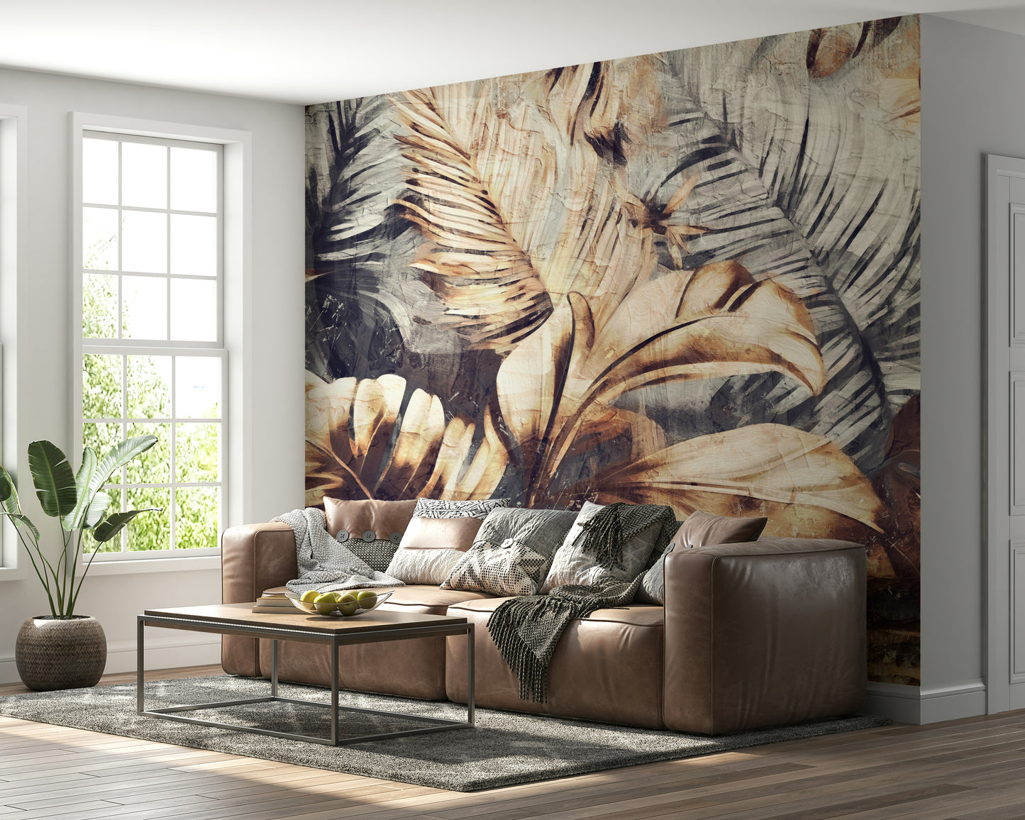 Golden Palm Texture Wall Mural -2530884