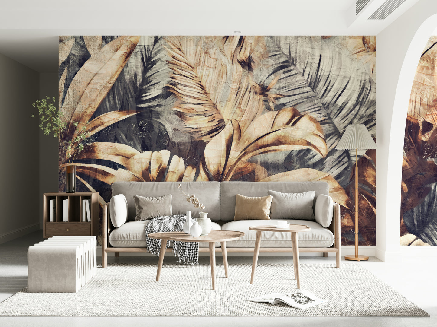 Golden Palm Texture Wall Mural -2530884