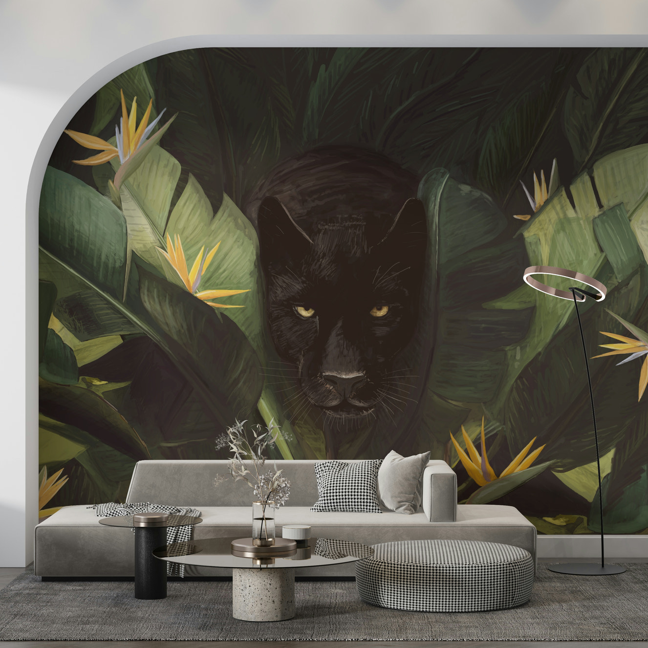 Jungle Noir: Hidden Gaze Wall Mural -2489655
